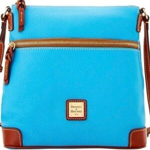 Dooney & Bourke Turquoise Blue and Tan Crossbody Bag